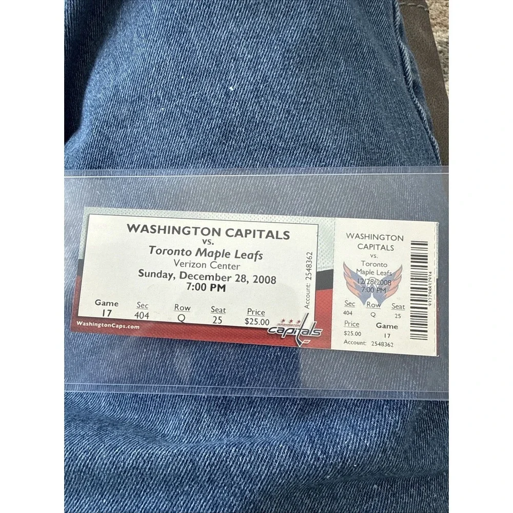 2008 ALEX OVECHKIN GOAL #188 FULL TICKET‎ CAPITALS vs MAPLE LEAFS 12/28